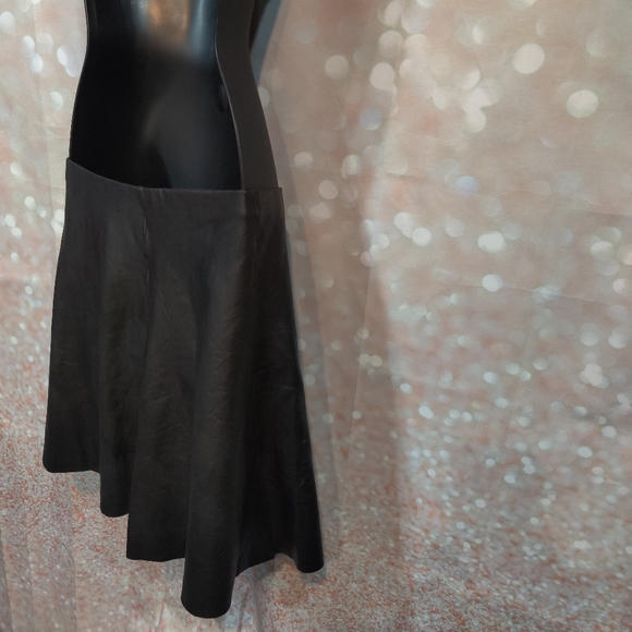 SPANX Black Faux Leather Skater Flounce Skirt - Picture 5 of 8